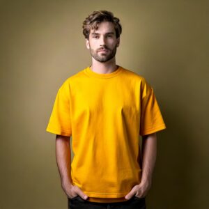 KnitEllipse Oversized T-Shirts - XXL, Mustard Yellow