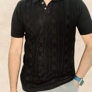 Prestige knit Black Polo Tshirt