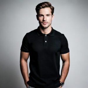 Knit Signature Polo T-Shirts - Black, XXL