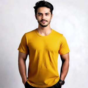 Luxe Knit Men's Cotton T-Shirt - XXL, Mustard Yellow