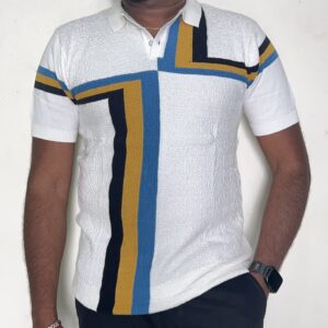 Prestige Knit Cotton Polo – White