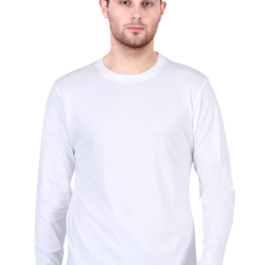 RareKnit-Classic White Full Sleeves T-Shirt