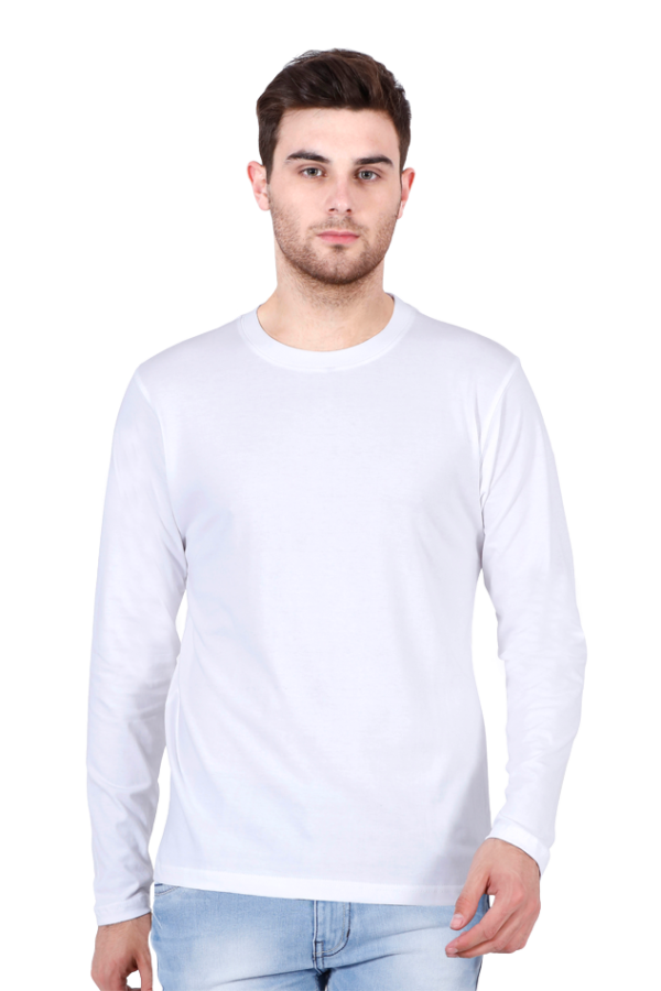 RareKnit-Classic White Full Sleeves T-Shirt