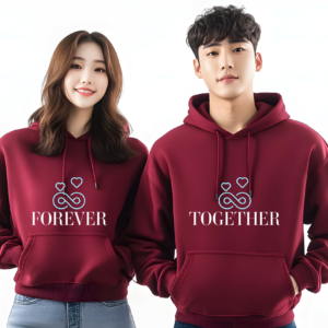 Maroon Red Couple Hoodies – Forever Together