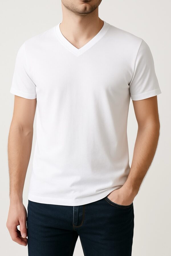 Classic White V-Neck Tee