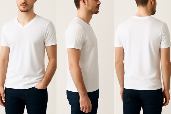 Classic White V-Neck Tee - Image 3